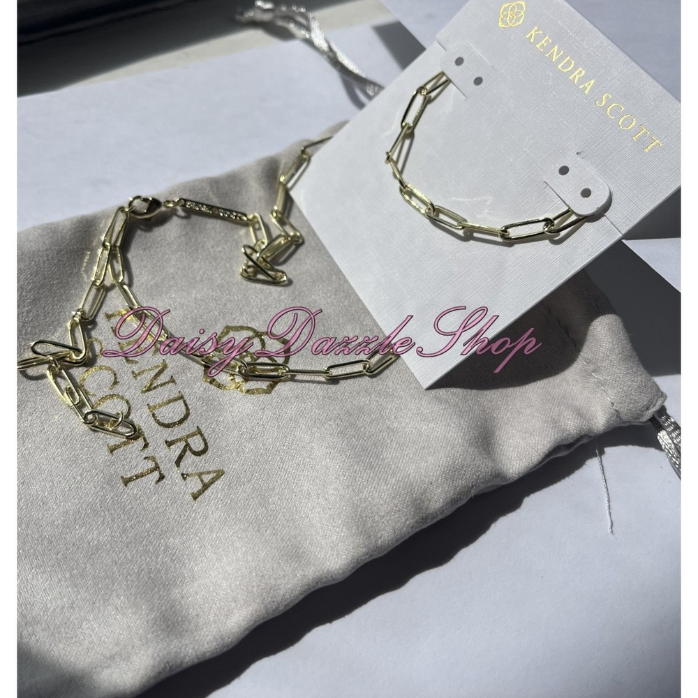 ✨Defective Kendra Scott Courtney Paperclip Necklace Fashion Jewelry Gold New ✨ - Picture 4 of 8